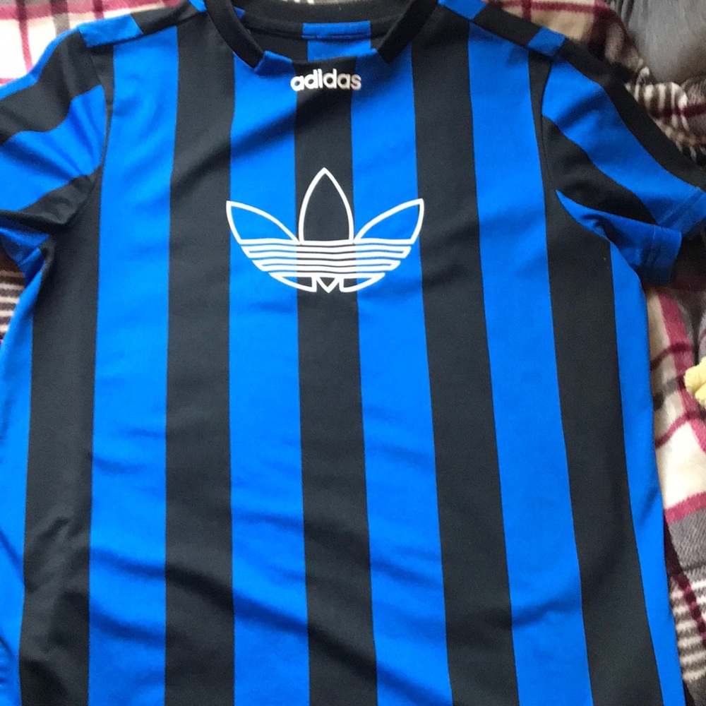 Black and Royal Blue Adidas shirt